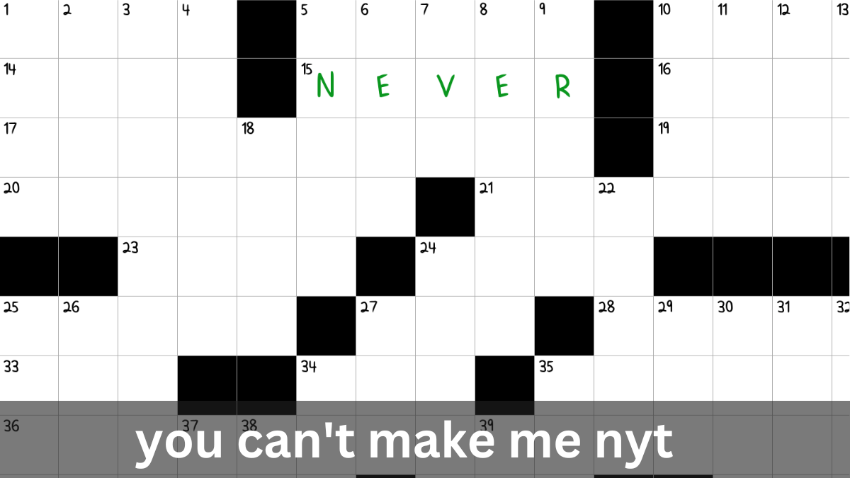 You can’t make me NYT Crossword Clue